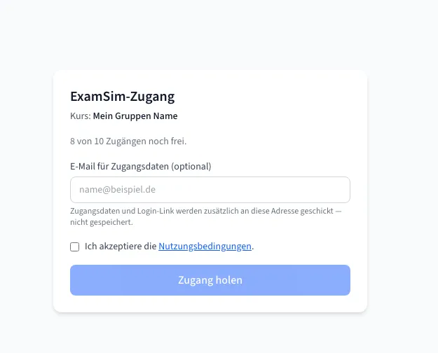 Einladungs-Link vor dem Bestätigen